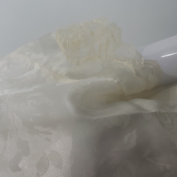 Christian Dior Vintage 1970s Silk White Pajama Floral Set Size Small - Picture 6 of 13